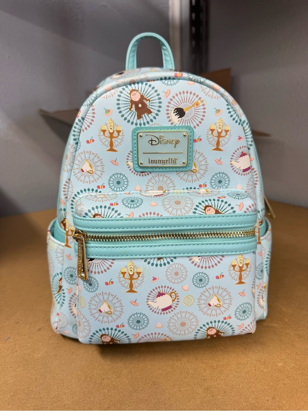 Loungefly beauty and the beast Mini Backpack - Light Blue